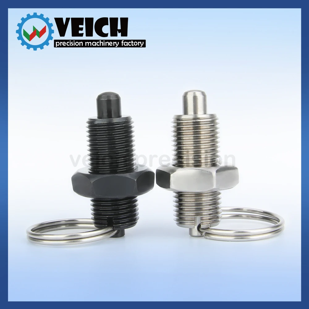 Spring Loaded Pin 2-Pack M8 Stainless Steel Spring Plungers With Pull Ring - Non-Locking Indexing Pins For Industrial Equipment Indexing Plungers For Sale - Foto 10