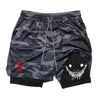 Men's 2 in 1 Running Shorts Gym Fitness Shorts with Pockets Summer Sportswear Quick Dry Stretch M-XXXL 1
