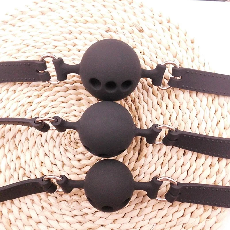 Fetish Extreme Full Silicone Breathable Ball Gag bondage open Mouth Gags Adult Sex Toys for Couple adult game Size S M L