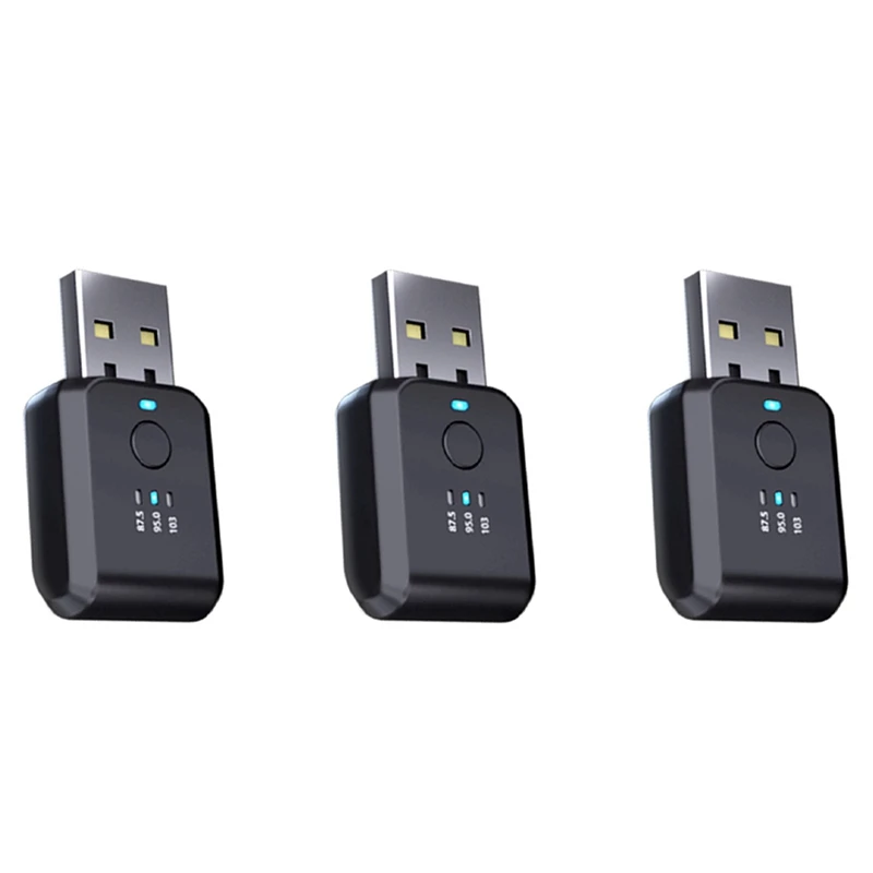 

3X FM-передатчик, автомобильный беспроводной Bluetooth 5,0 радиомодулятор, автомобильный комплект, гарнитура, аудио адаптер без задержки, без шума