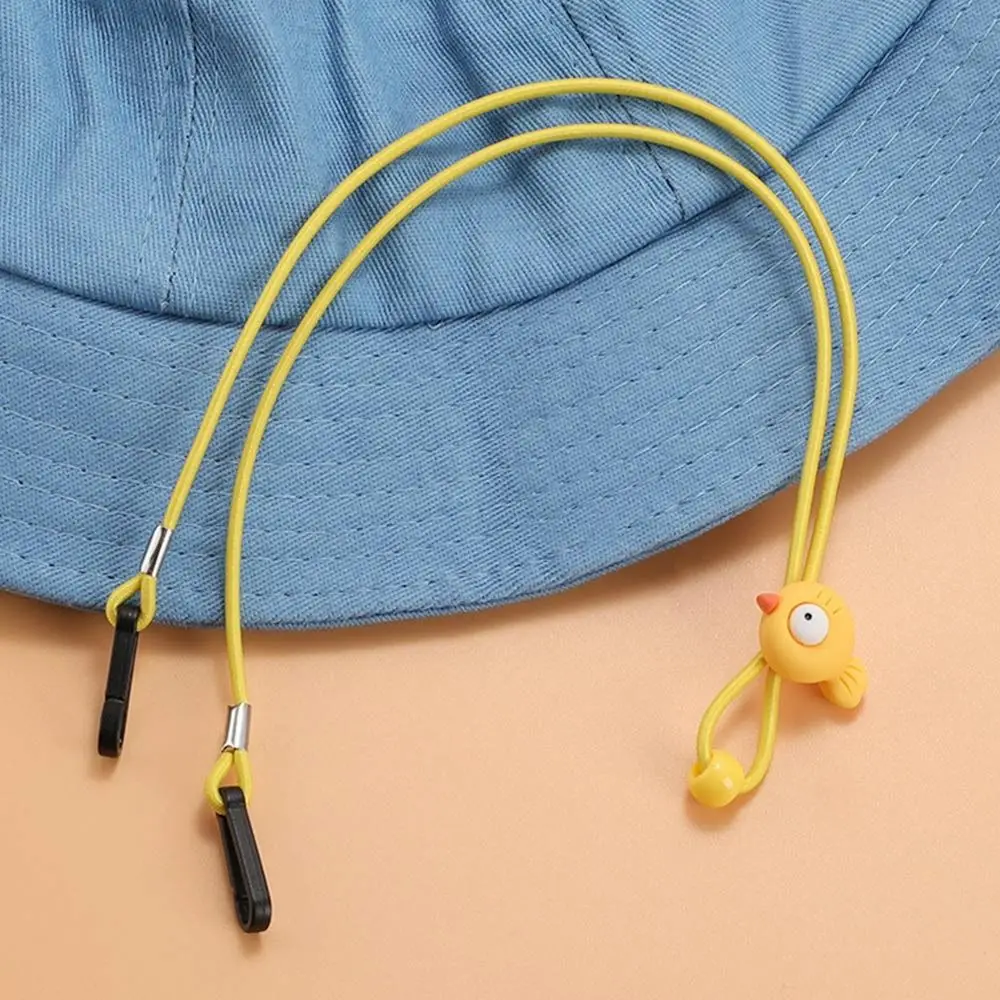 Anti-lost Hat Retainer Cartoon Elastic Hook Clips Hat Chin Cord Cute Replaceable Rope hat strap