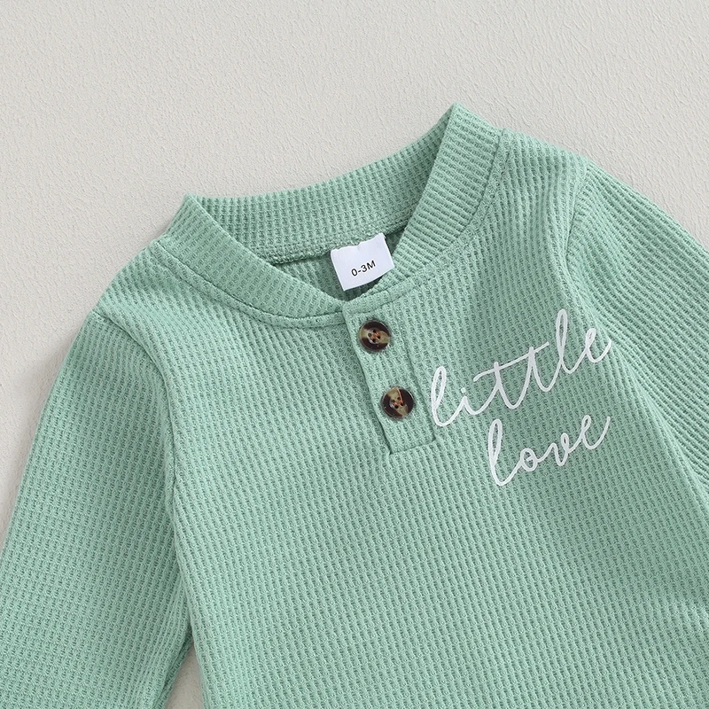 

Unisex Newborn Baby Boy Girl Clothes Set Infant Outfits Ribbed Long Sleeve Tops Pants Trouser Outfits Baby Pyjamas Sleepwear
