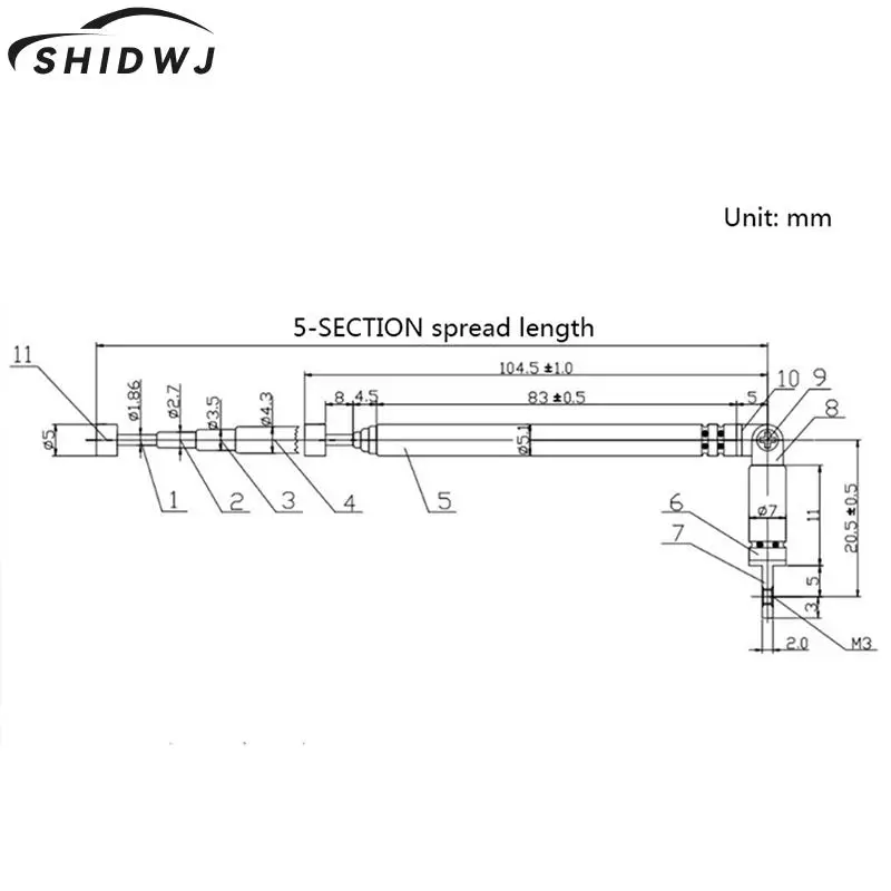 Telescopic Stainless Steel AM FM Radio Universal Antenna 1PC 370mm 5 Sections dab antenna,car radio antenna