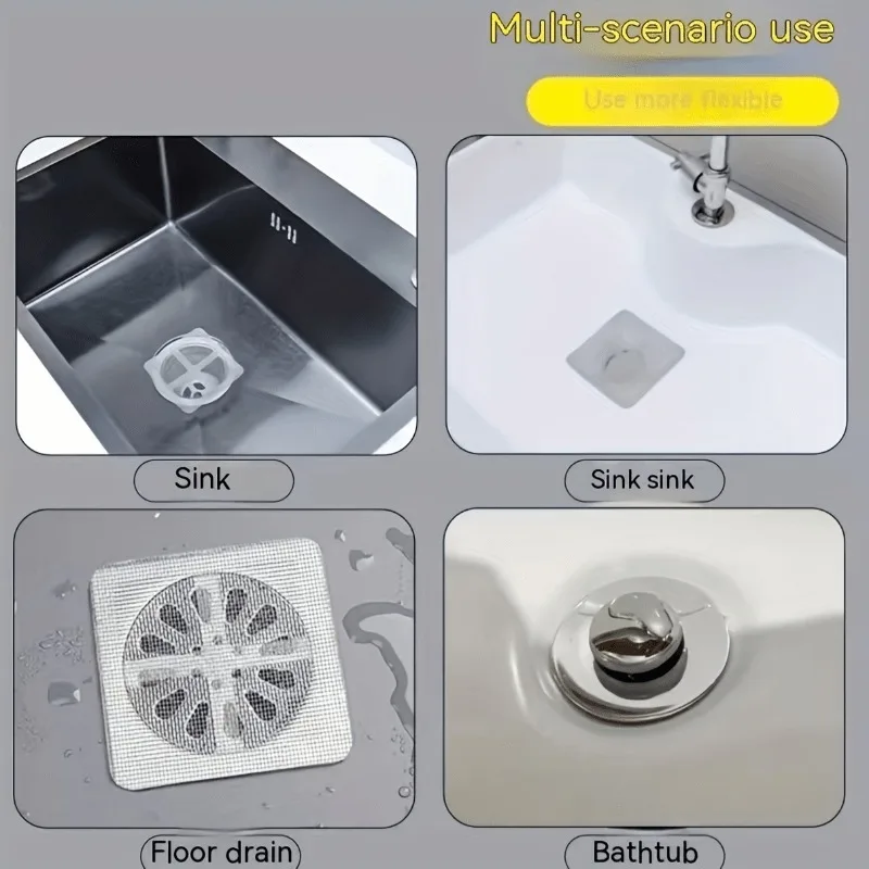 50pcs Disposable Drain Filters - Hair Catcher for Shower, Kitchen Sink Strainer, Bathroom & Outdoor Use 6