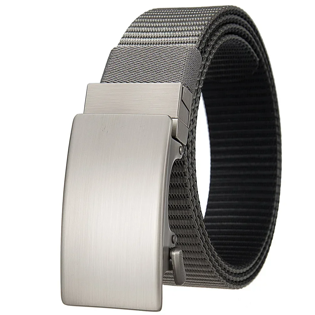 Unisex-Gürtel aus Canvas, taktischer Gürtel mit automatischer Metallschnalle, robuster, dehnbarer Nylon-Gürtel für Herren und Damen, Militärgürtel, Jeansgürtel. – Detail 7