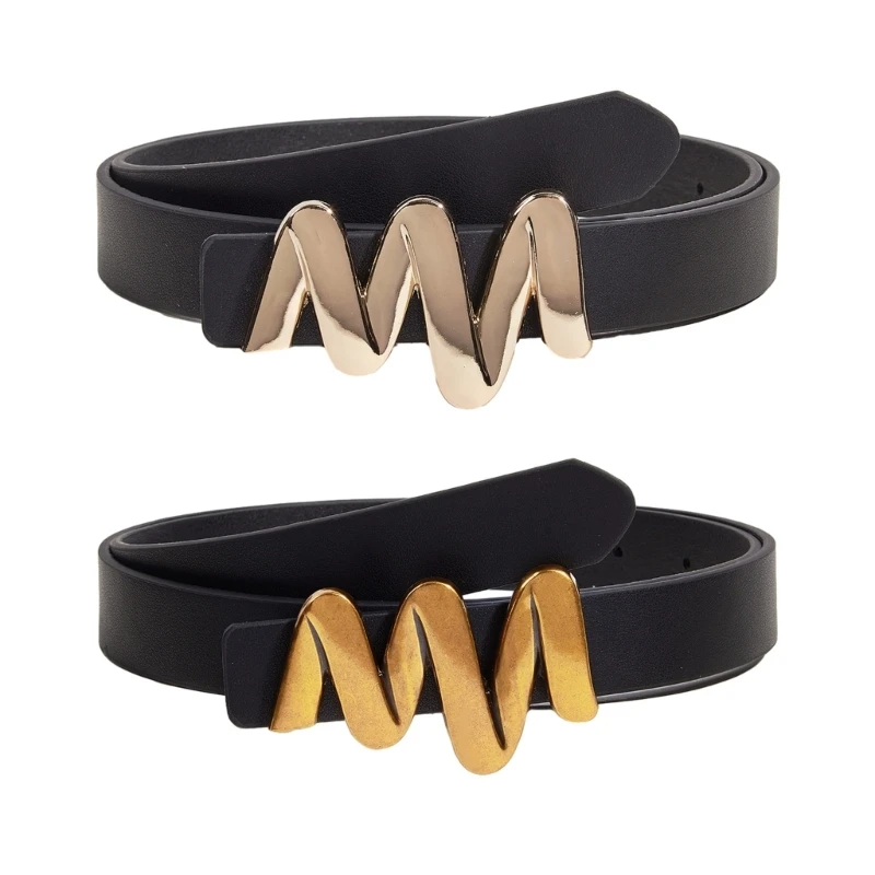 

Lady Waist Belt Jean Belt PU Vintage Simple Buckle Casual Ceinture Belt