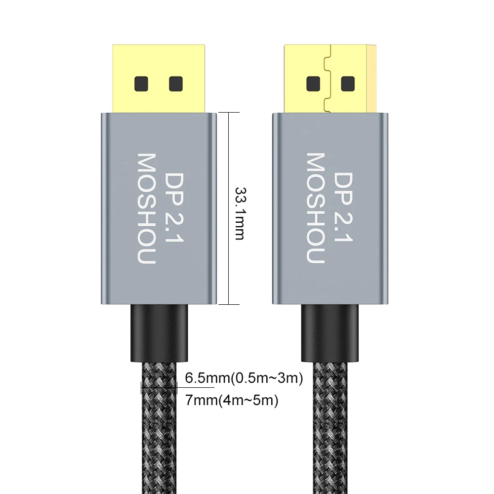Moshou-cabo de Porta Display para Monitor de Jogos Cabo Displayport 2.1 dp 80gbps 16k @ 60hz 8k @ 60hz Sync G-sync Hdr10 - Image 5