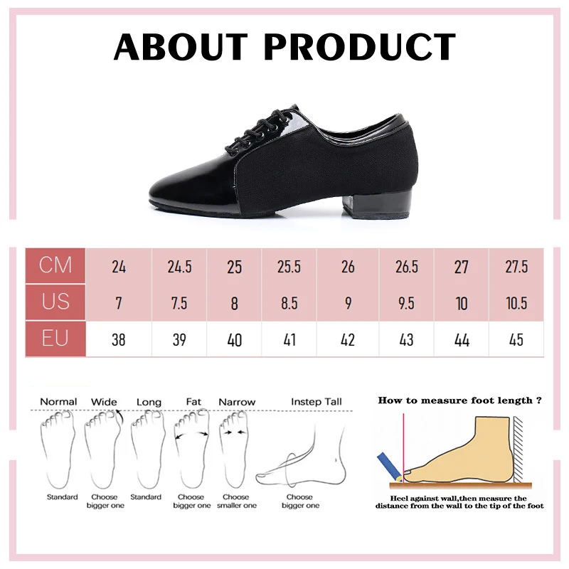 Latin Dance Shoes for Men Boy Ballroom Modern Tango Jazz Dancing Performance Shoes Boy Salsa Teachers Training Shoes Medium Heel 2