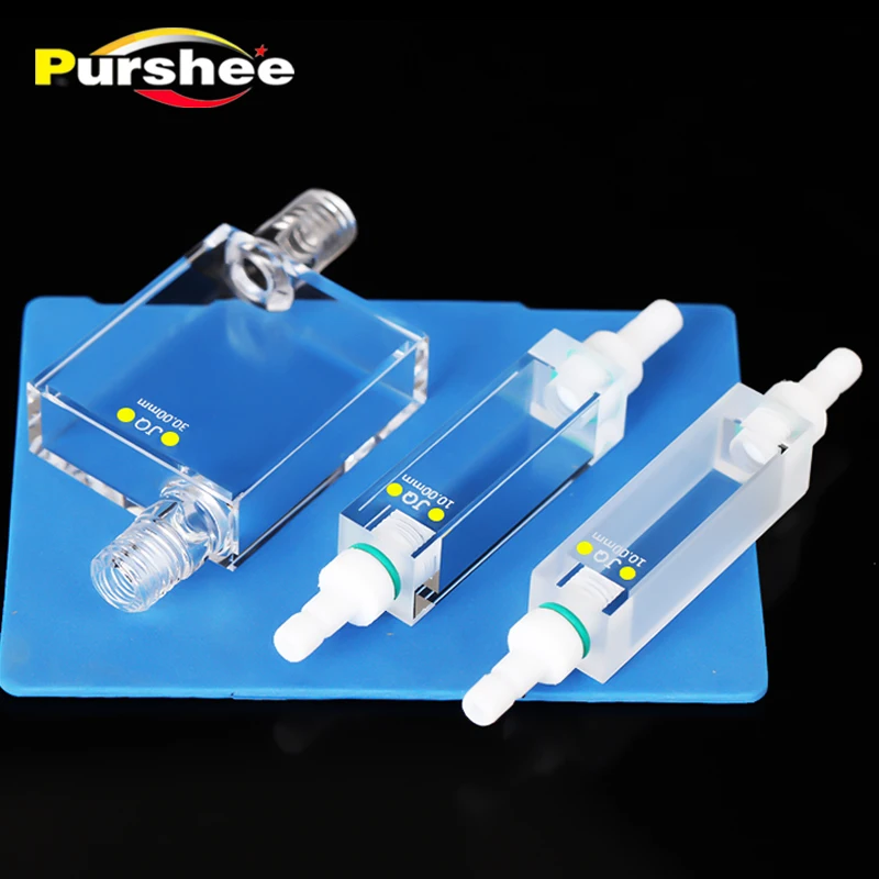석영 형광 플로우 비색 접시, 3.5ML, 4 방향 조명, 자외선