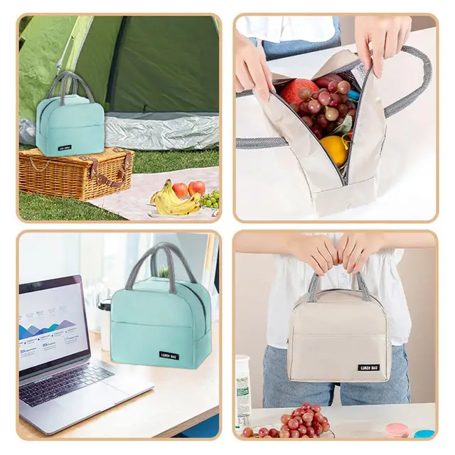 Insulated Canvas Lunch Bag – Portable Cooler for Kids 6