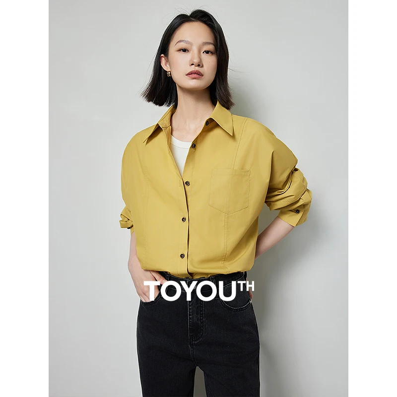 

Женская рубашка-поло с карманами, с длинным рукавом