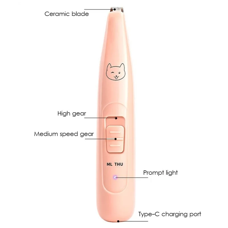 USB Rechargeable Dog Clippers Professional Pet Foot Hair Trimmer Dog Grooming Hairdresser Shear Ear Eyes Hair Cutter Machine