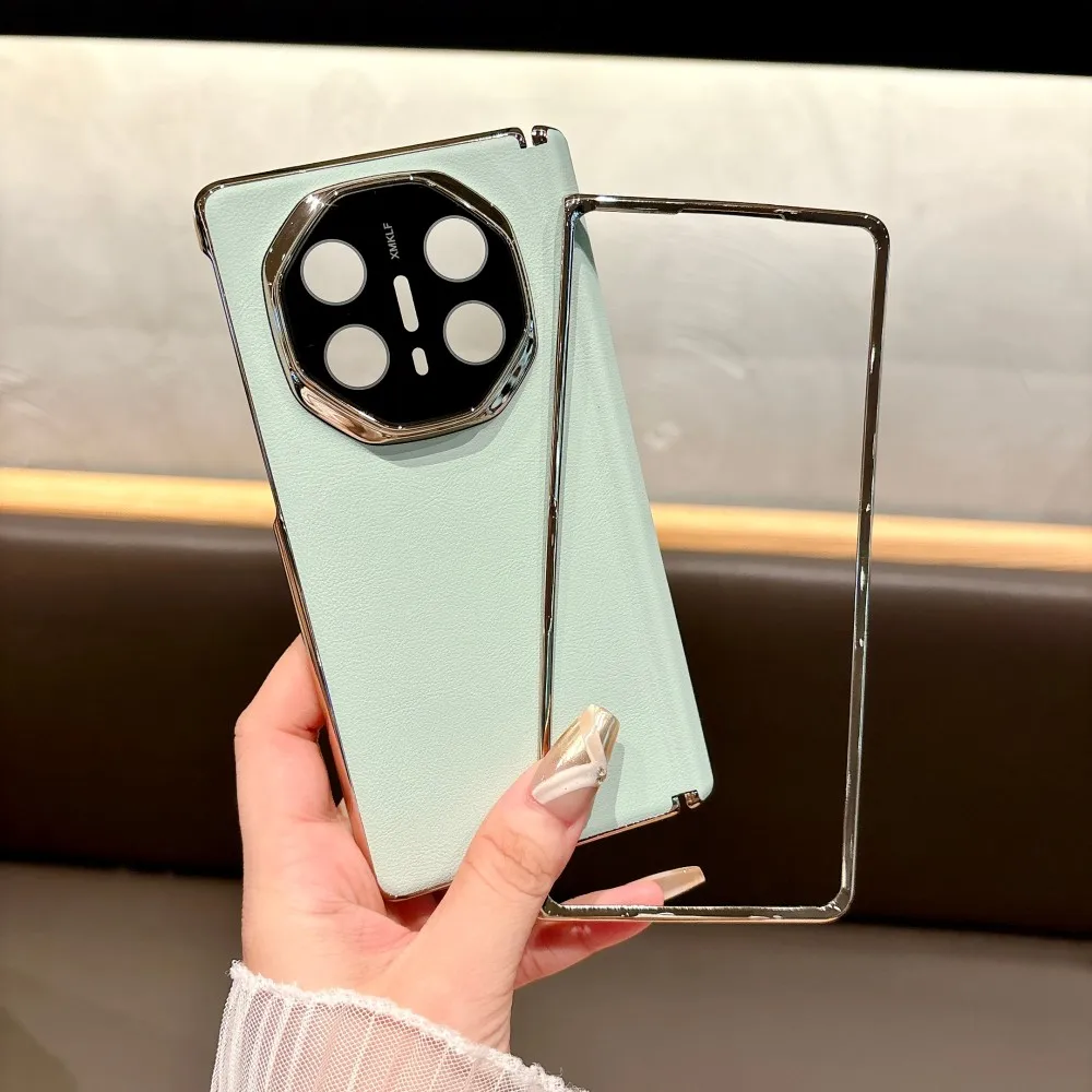 Luxury PU Leather Skin MagSafe Protective Back Cover Case
