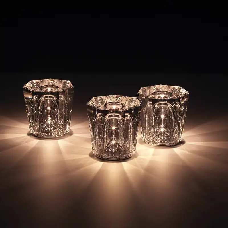 

Niche Design Crystal Portable Wireless Night Light Restaurant Table Lamp
