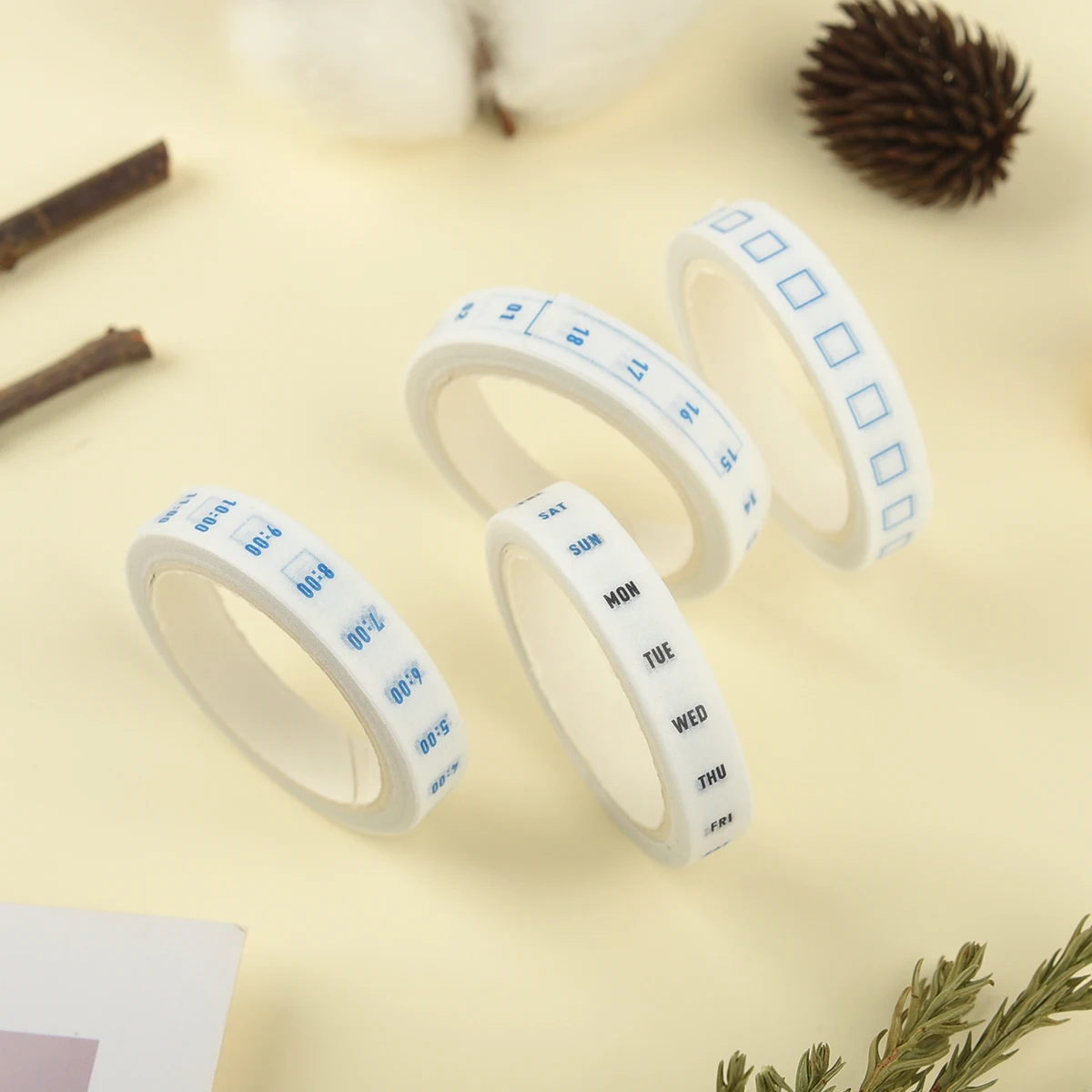 4Rolls/lot Time Management Tape Weekly Date Plan Tape Timeline Masking Tapes Planning Tape Scrapbooking Sticker Office School 4