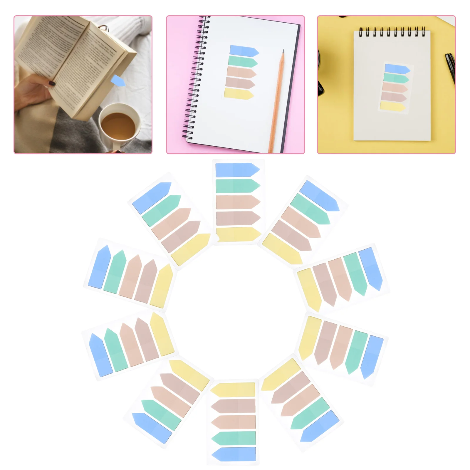 

10 Sets Macaron Classification Index Stickers Paper Tags Page Labels Convenient