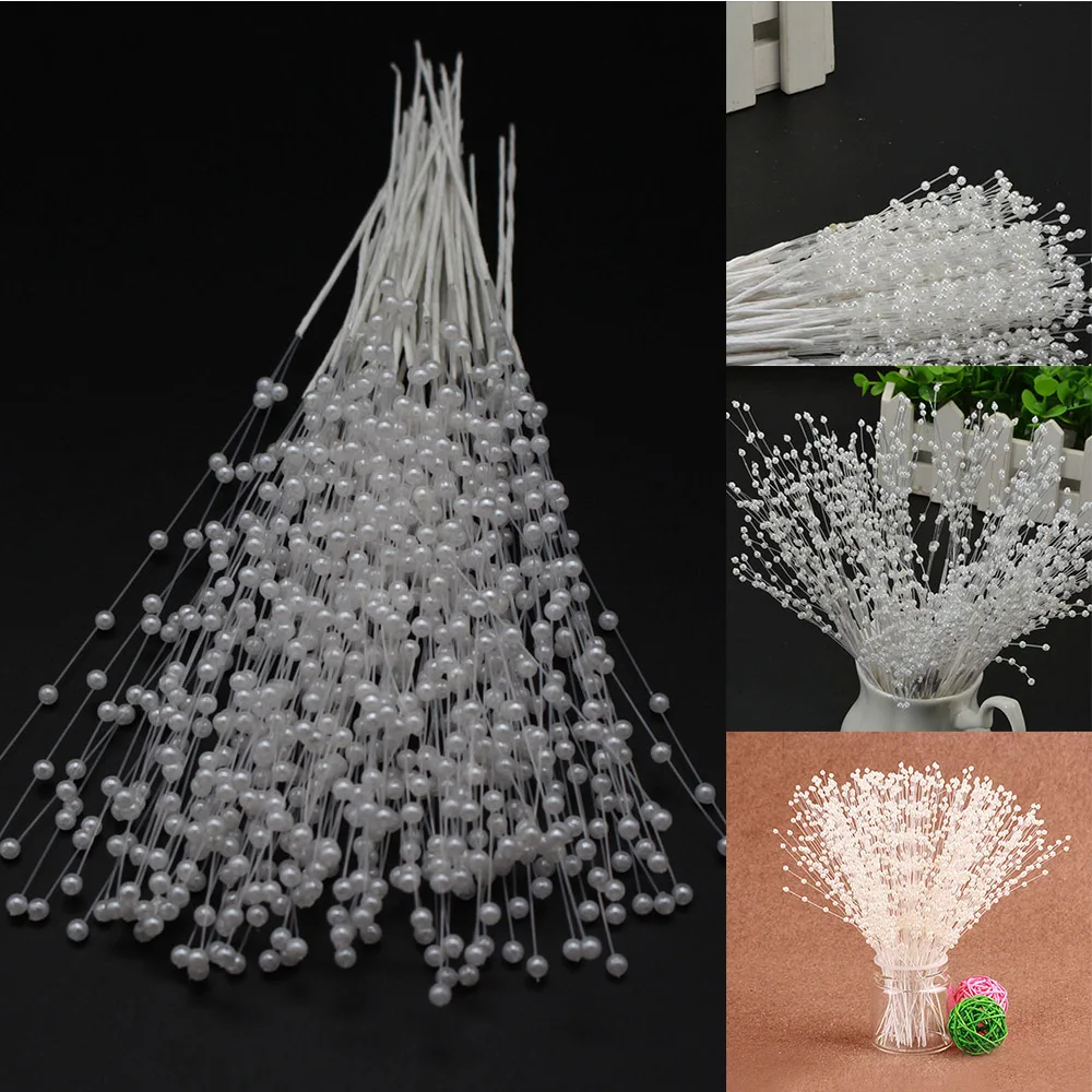 Künstliche Perlen Schleierkraut-Zweige DIY Hochzeitsstrauß Tischdekoration Party Heim Tisch Blumenarrangement Zubehör – Detail 10