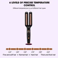 Brosse à lisser électrique Anti-frisottis, peigne chaud, une étape 2 en 1, brosse à lisser en céramique avec affichage numérique Lcd 3