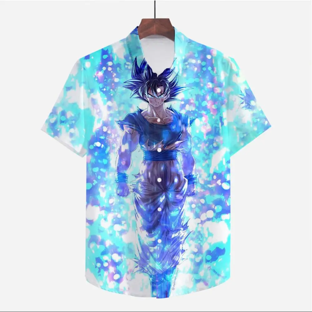 

Men's Shirt Dragon Ball Z Y2k Clothes Seaside Trip Goku High Quality Cute Summer Streetwear 5XL Oversized Vegeta Cool Fashion