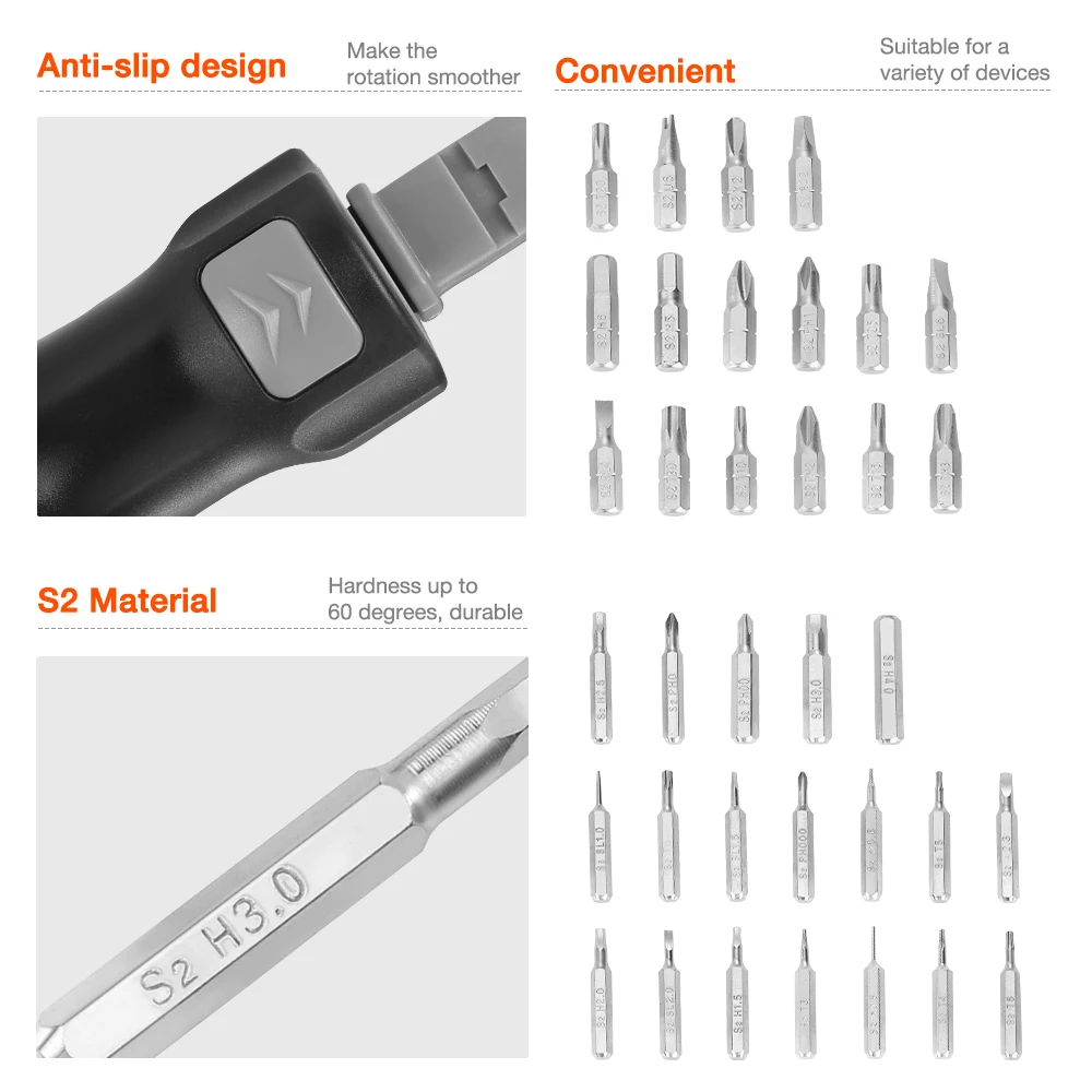 VALUEMAX Multi-function Screwdriver Set Precision Magnetic Bits Screw Driver Set for Phone Laptop Repair Disassembly Tool