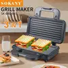 1000W Electric Contact Grill Digital Griddle and Panini Press, Optional Waffle Maker Plates, Opens 180 Degree Barbecue 1