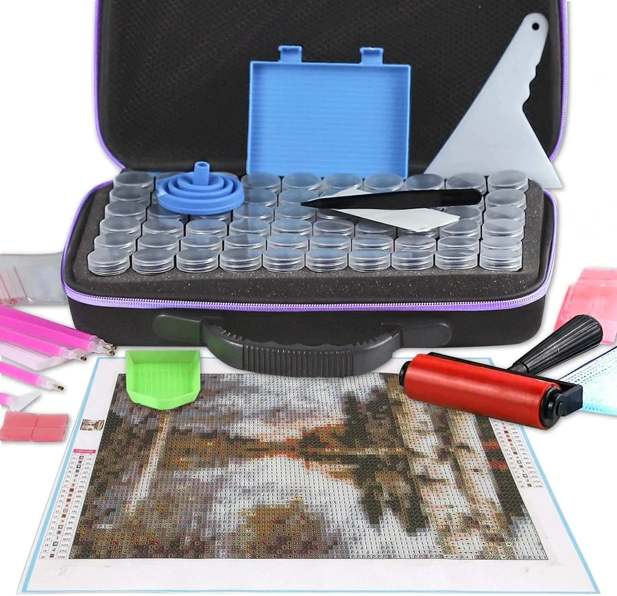 5d Diy Diamond Painting Tool Bead Storage Containers 60 Slots Diamond Storage Boxes With Diamond