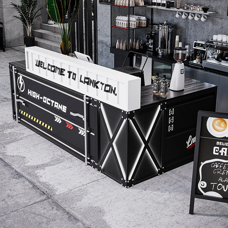 Industrial Style Creative Cashier With Light Catering Barbecue Billiard Hall Coffee Restaurant Bar Counter