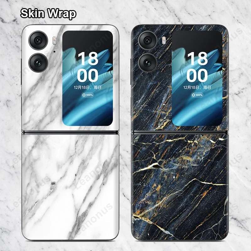 Pelle Di Marmo Per Oppo Trova N2 Flip Back Screen Protector Film Cover Rock 3M Wrap Durevole Cambia Colore Sticker