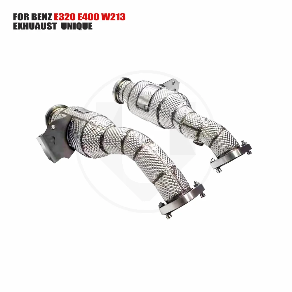 

UNIQUE Exhaust Manifold Downpipe for Mercedes-Benz E320 E400 Car Accessories With Catalytic converter Header Without cat pipe