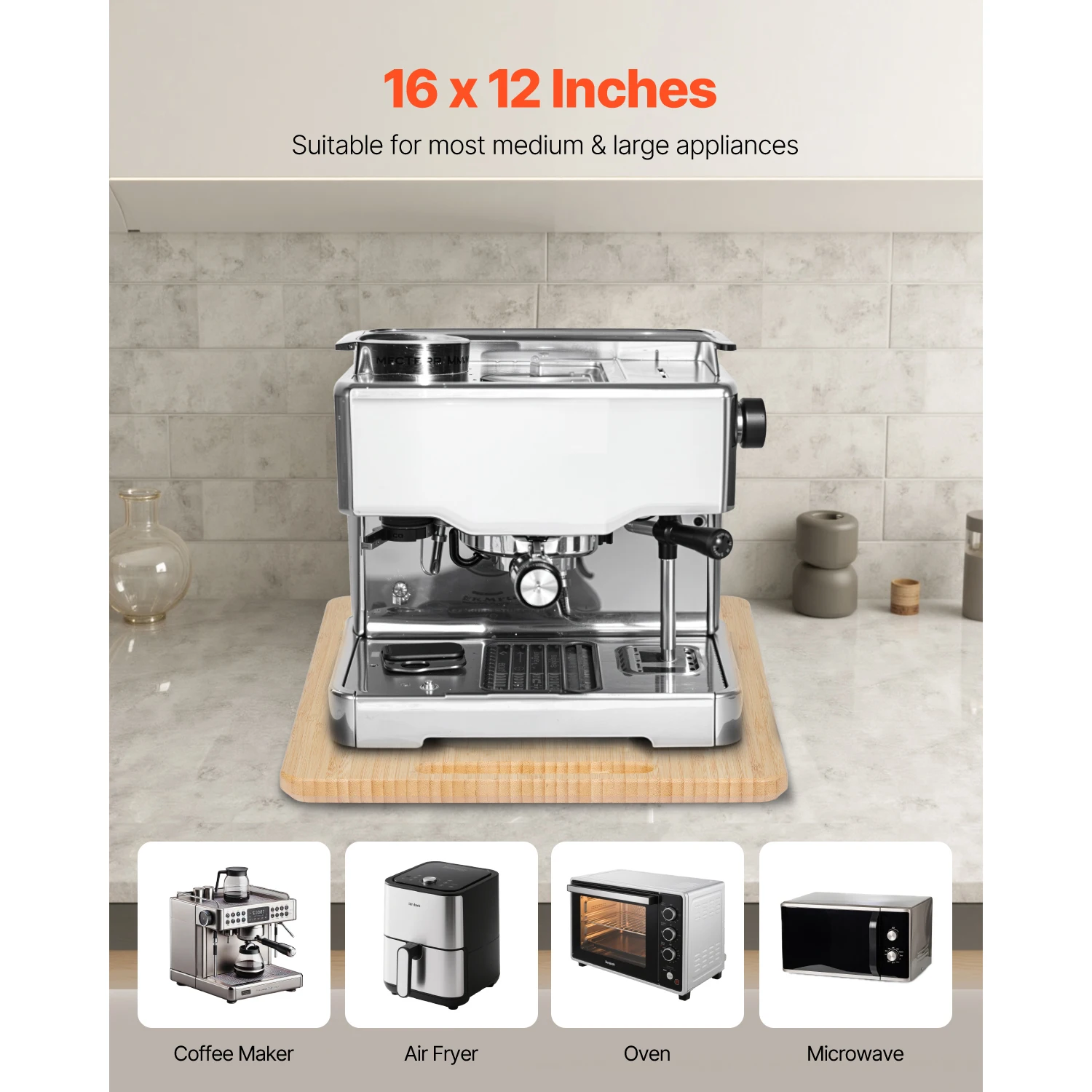 SucceBuy Muti-Size Kitchen Appliance Sliding Tray with Silent Wheels Below Cabinet Appliance Rolling Tray for Coffee