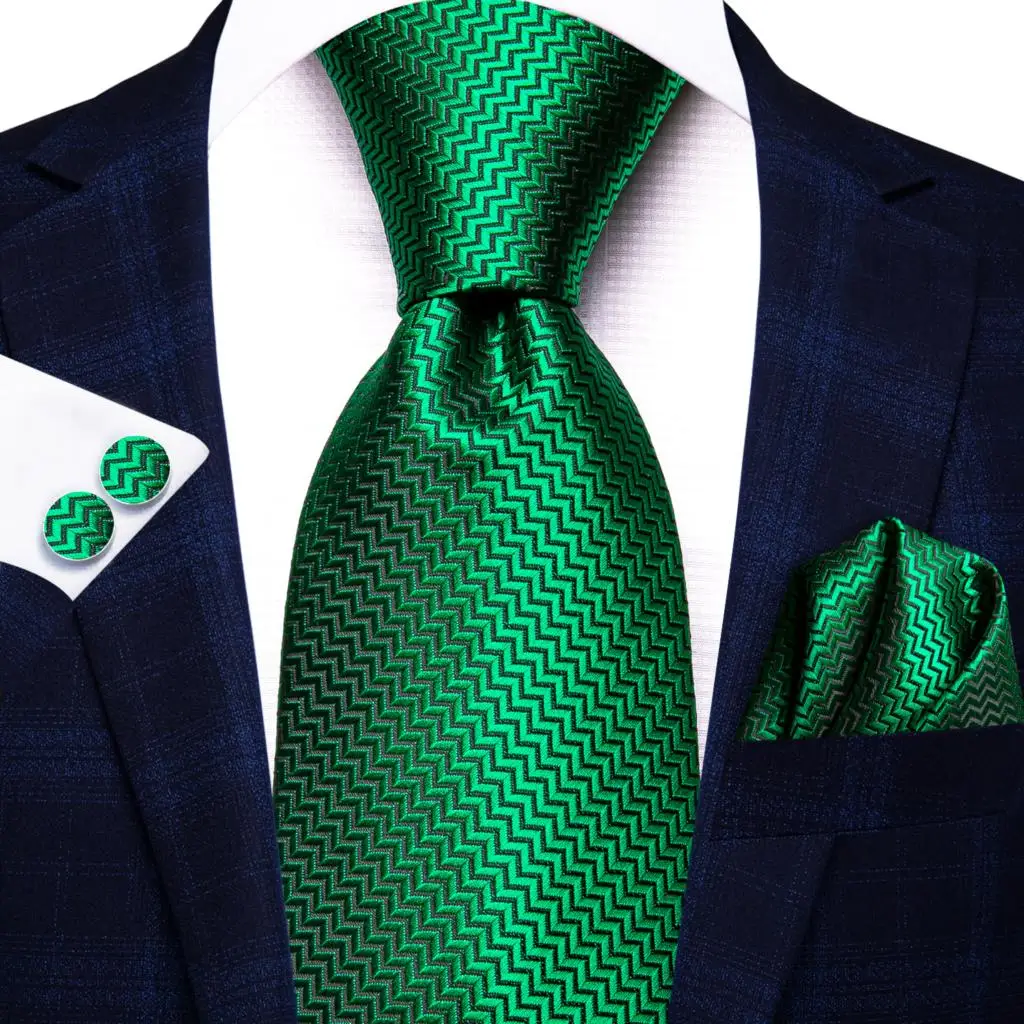 

Gift Tie for Men 2023 New Novelty Green Solid Fashion Brand Wedding Party Necktie Handky Cufflinks Wholesale Hi-Tie Designer