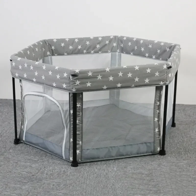 Portable Lightweight Mesh Baby Crib Indoor Child Protective Fence Baby Playpen