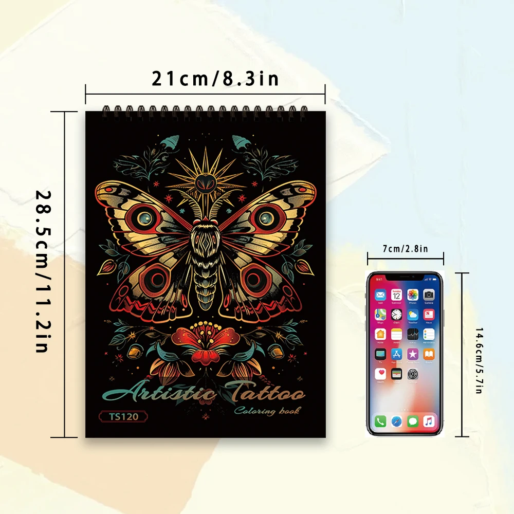 30 Sheets Stress Relief Coloring Book, 11.2x 8.3in,100gsm Thick Paper, Spiral Bound, Halloween Gift, Christmas Gift Option 6