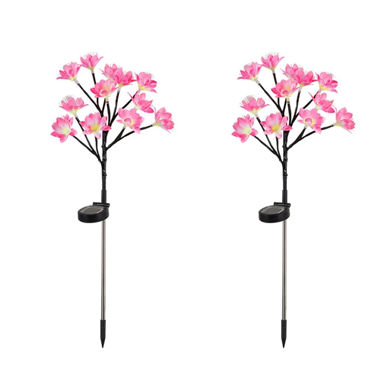 

Solar Lights Garden Ornaments Outdoor Flower Garden Lights Peach Blossom Landscape Lighting Pathway Stake For The Patio Durable