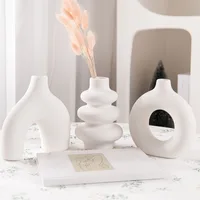 CAPIRON Set of 3 Ceramic Vases Nordic Decor Boho Centerpiece Wall Shelf Living Room Decoration Coffee Table Accessories Interior 1