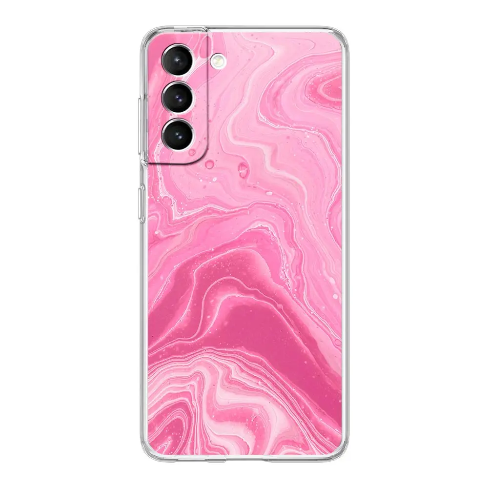 Rose Gold Pink Marble Clear Soft Phone Case Cover