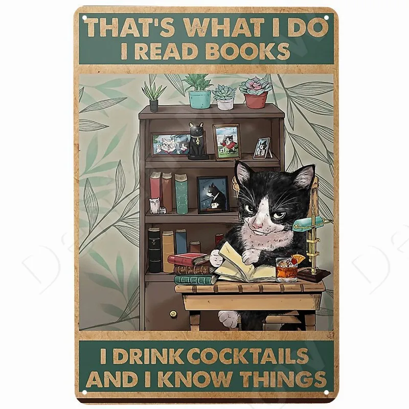 Panneau Métal Vintage Chat Noir 'Remember To Wipe' - Décoration Murale Humour Salle De Bain - 20x30 Cm