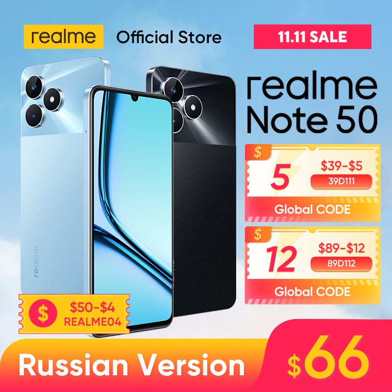 realme Note 50 6.74''90Hz Display 5000mAh Battery 13MP Camera Powerful Octa-core Processor 3-Card Slot Up to 2TB External Memory