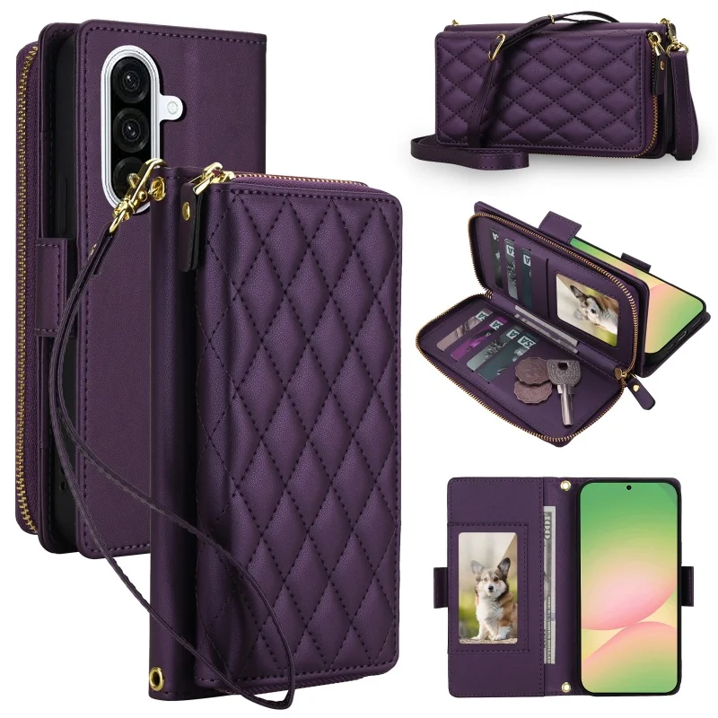 Elegant Crossbody Leather Wallet Phone Case with Cardholder Functionality