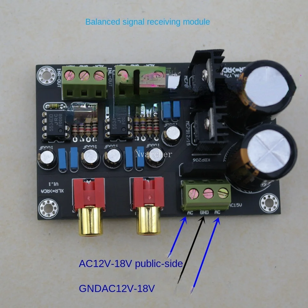 Xlr Canon Balance Signal Receber Módulo Rca Board Amplificador de Potência - Image 3