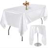 White Rectangle Satin Tablecloth, Table Cover, Wedding Party, Baby Shower, Restaurant, Festival Party, Dining Table Decor 1