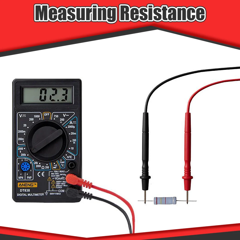Digital Multimeter DT830B AC/DC LCD 750/1000V Voltmeter Ammeter Ohm Tester Handheld