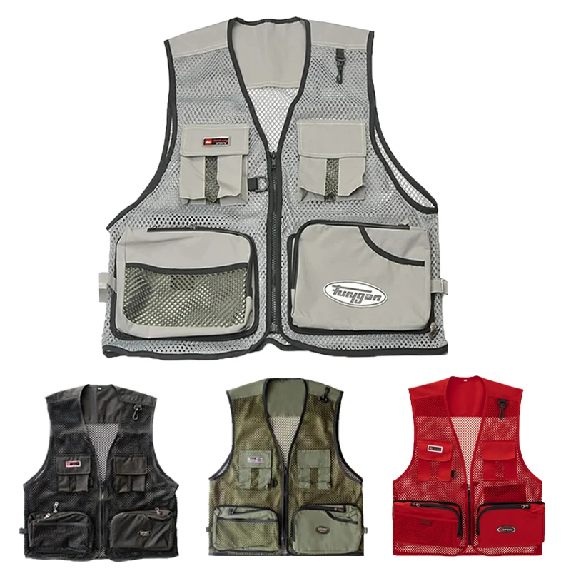 Summer Mesh Breathable Quick Drying Multi-Pocket Fishing Vest Mountain Climbing Hunting Hiking Rock Climbing Sports Leisure Vest
