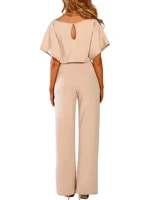 Women's Belted Jumpsuit Casual Wide-Leg Pants  Summer Commute Outfit  Stylish & Comfortable - Image 2