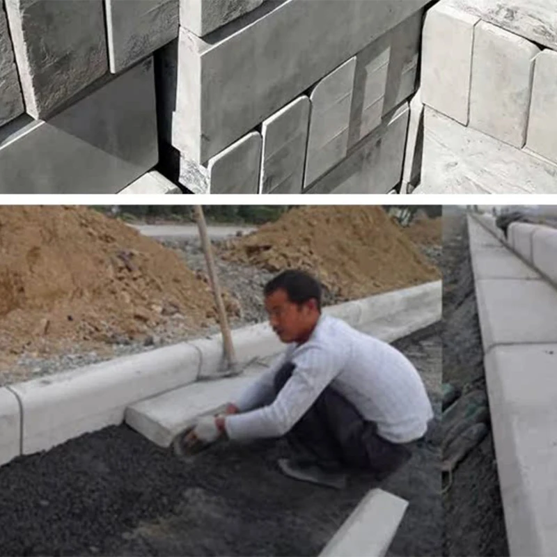 Highway Edge Stone Cement Mold Plastic 50x30x10cm, 12cm Curved Reusable Extension Suitable for Highway Shoulder Stone