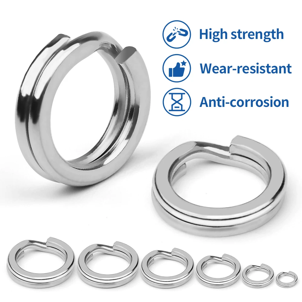 Fishing Accessories Fishing Tackle Fishing Line Connectors PROBEROS 30Pcs/lot Stainless Steel Double-layer Fishing Split Rings 0-8# Fishing Connector Accessories tackle