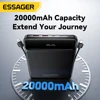 Essager 120W Power Bank 20000mAh with Two Built-in Cables PD Fast Charging For iPhone 16 15 14 Pro Max Macbook Laptop Xiaomi 14 2