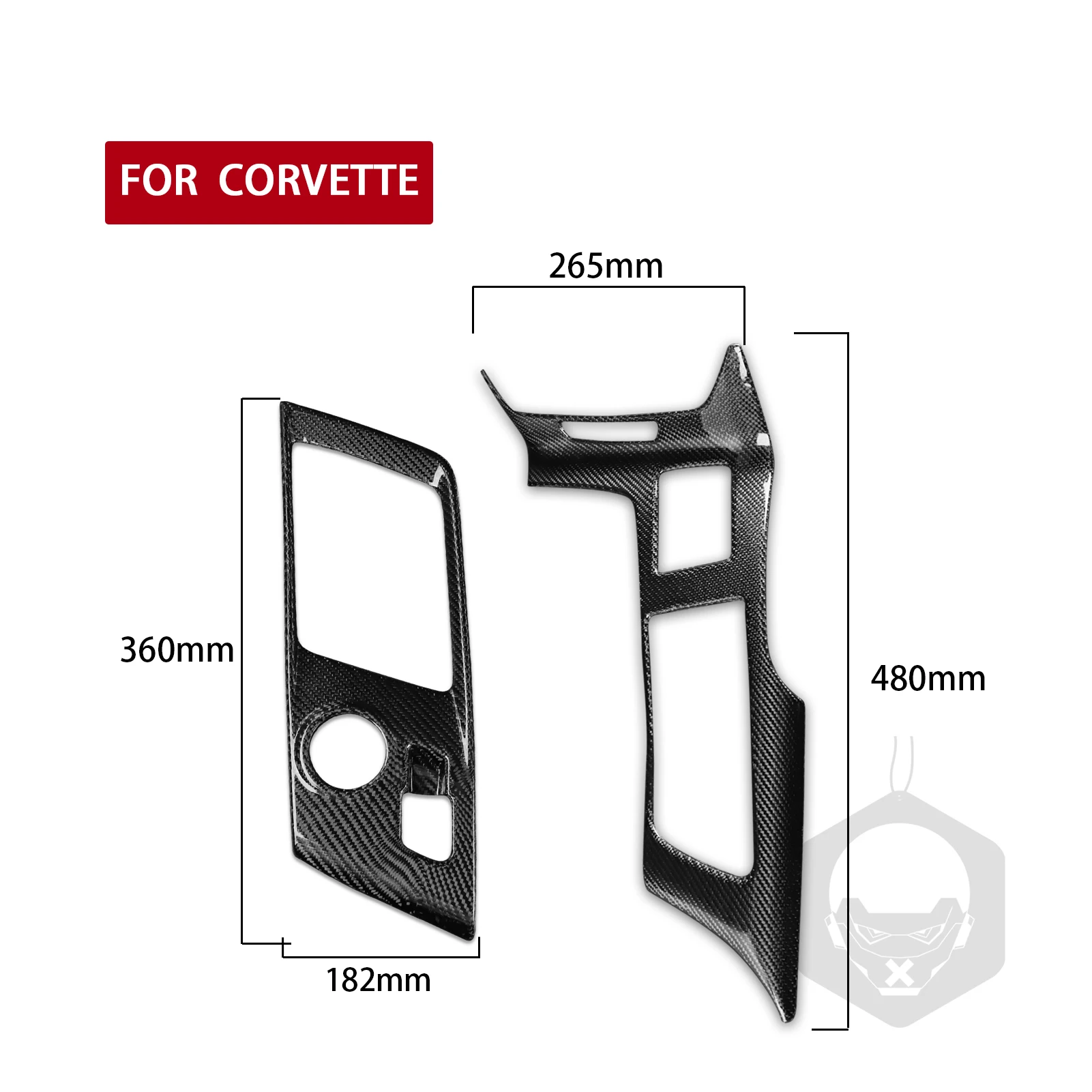 Center Control Gear Shift Frame Cover Trim 2Pcs Wet Carbon Fiber For Chevrolet Corvette 2014-2019 Car Interior Refitted Part