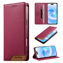 Leather Flip Phone Case with Magnetic Wallet Feature for OPPO A5 5G (4G) (RED)