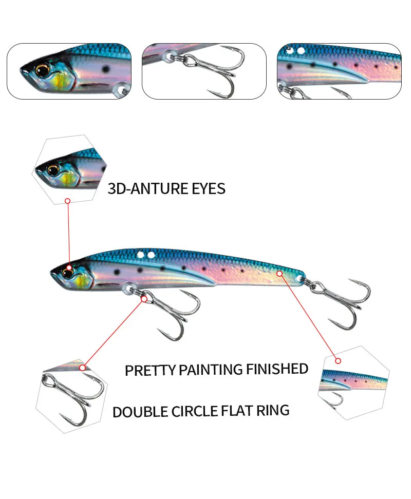 44g 110mm Sinking Metal Vibration Ratlin Fishing Lures Long Casting Vib Swimbait Wobbler Pesca Artificial Hard Baits Equipment 5